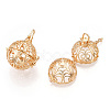 Rack Plating Brass Cage Pendants KK-Q402-01KC-3
