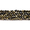 Electroplate Glass Beads Strands GLAA-H021-01A-HP04-2