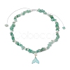 Natural Green Aventurine Chip & Imitaton Round Pearl Beaded Adjustable Necklaces NJEW-JN05227-03-4