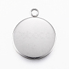 Non-Tarnish 304 Stainless Steel Pendant Cabochon Settings X-STAS-E146-18P-20mm-1