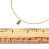 Glass Rectangle Pendant Necklace with Golden Brass Cable Chains Necklace for Women NJEW-FZ00012-2