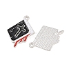 Alloy with Black Enamel Pendants AL-CBA2919-02P-12-2