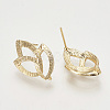 Brass Stud Earring Findings KK-T027-99G-2