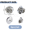 6Pcs Rose Flower Alloy Lapel Pin Backs for Backpack Clothes JEWB-FH0002-97P-2