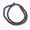Natural Black Stone Bead Strands G-R193-01-4mm-2