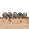 CZ Brass Micro Pave Grade AAA Clear Color Cubic Zirconia Round Beads KK-O065-8mm-05B-NR-3