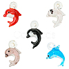 5Pcs 5 Colors Handmade Lampwork Pendants LAMP-CJ0002-65-1