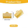 280Pcs Iron Ribbon Crimp Ends IFIN-CP0002-97S-2