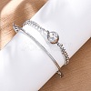 304 Stainless Steel Curb Chain Wrap Bracelets for Women BJEW-A036-12P-2