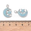 Brass Rhinestone Pendants RB-CBA6BF7-01P-3