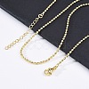Brass Rondelle Link Chain Necklaces for Women NJEW-K282-04G-3