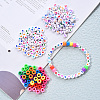 1 Bag 1200Pcs Opaque Acrylic Flat Round with Letter & Heart Beads DIY-YW0002-32-9