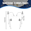 2 Pairs 2 Colors Crystal Rhinestone Butterfly Cuff Earrings EJEW-HY0001-01-2