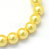 Baking Paint Pearlized Glass Pearl Round Bead Strands X-HY-Q003-6mm-67-2