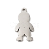 Non-Tarnish 304 Stainless Steel Textured Pendants STAS-J040-09B-P-2
