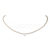 Glass Beads with Shell Heart  Necklaces NJEW-JN04681-03-1