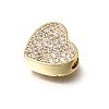 Valentine's Day Brass Micro Pave Clear Cubic Zirconia Beads KK-K427-30G-2