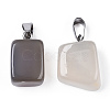 Natural Grey Agate Pendants G-Q996-04-3