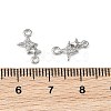 SHEGRACE Brass Micro Pave Clear Cubic Zirconia Double Star Links Connector Charms XGRQ2O669-454P-3