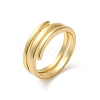 Rack Plating Brass Wire Wrap Double Ring for Women KK-O142-06G-3