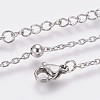 Tarnish Resistant 304 Stainless Steel Cable Chain Anklets AJEW-P069-03P-3