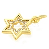 Star Rack Plating Brass Micro Pave Cubic Zirconia Pendants KK-S396-26-2