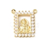 Religion Brass Micro Pave Cubic Zirconia Pendants KK-E799-02B-G-1