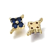 Brass Pave Cubic Zirconia Flower Links Connector Charms KK-K427-04G-2