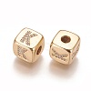 Brass Micro Pave Cubic Zirconia Beads X-KK-K238-16G-K-2