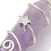 Natural Amethyst Double Terminal Pointed Pendants PALLOY-JF02673-01-2