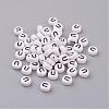 Acrylic Horizontal Hole Letter Beads X-PL37C9070-U-1
