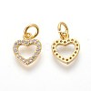 Brass Micro Pave Cubic Zirconia Charms ZIRC-J021-03G-RS-2