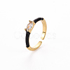 Brass Enamel Cuff Rings RJEW-T016-29B-NF-3