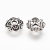 4-Petal Tibetan Style Alloy Flower Bead Caps TIBE-S222-AS-NR-2