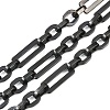 201 Stainless Steel Oval with Rectangle Link Chains CHS-F024-01B-EB-1