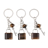Natural Tiger Eye Pendant Keychains KEYC-A016-01P-12-1