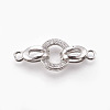 Brass Micro Pave Cubic Zirconia Fold Over Clasps KK-P164-12P-1
