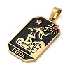 Ion Plating(IP) 304 Stainless Steel Enamel Pendants STAS-Q003-01G-018-3