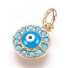 Brass Micro Pave Cubic Zirconia Charms ZIRC-E124-63G-1