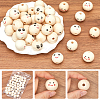 Wood European Beads WOOD-GF0002-24B-6