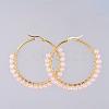 Beaded Hoop Earrings EJEW-JE03830-03-2