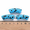 Opaque Spray Painted Acrylic Beads MACR-S372-001F-B07-4