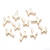Brass Tiny Cross Charms X-KK-Q735-301G-1
