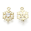 Brass Micro Pave Clear Cubic Zirconia Charms KK-S348-527-NF-2