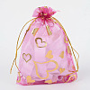 Heart Printed Organza Bags OP-R022-7x9-08-1