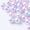Rainbow Acrylic Imitation Pearl Beads X-OACR-R065-6mm-A01-1