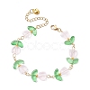 Glass Flower Beaded Bracelets BJEW-JB09788-01-1