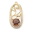 Brass with K9 Glass & Rhinestone Pendants KK-C024-05KCG-01-1