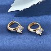 Brass Micro Pave Cubic Zirconia Hoop Earrings KK-CBAD29A-06G-2