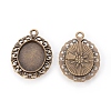 Tibetan Style Pendant Cabochon Settings TIBEP-R099-AB-FF-2
